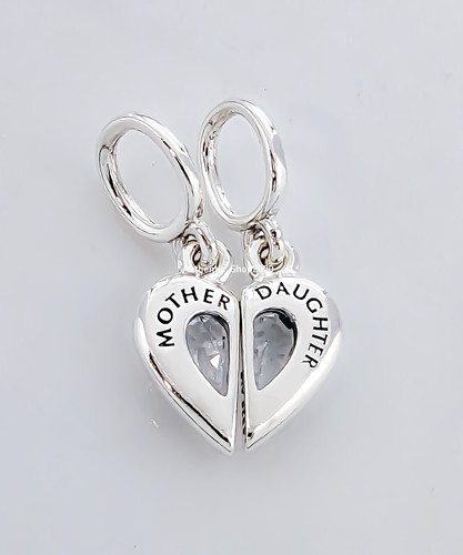 New 100% Auth PANDORA 925 Splittable Mother & Daughter Heart Charm 792643C01 - 第 5/6 張圖片