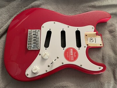 Squier by Fender Mini Stratocaster Strat Short Scale Guitar Body Dakota Red