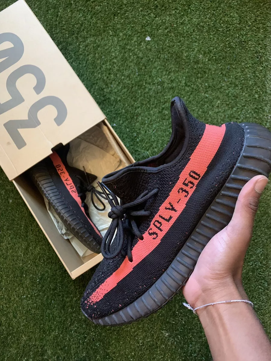 Yeezy boost 35 v2 black red stripe sale