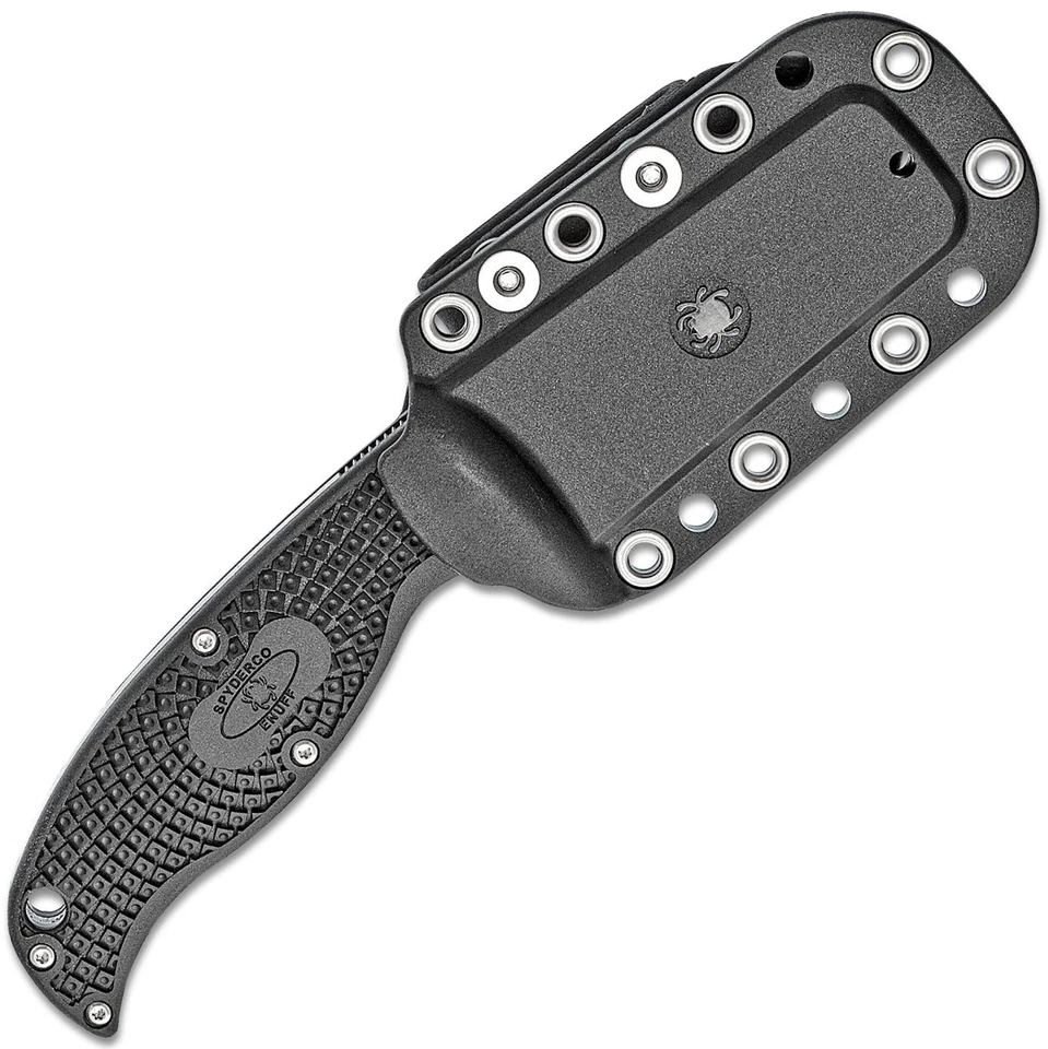 Hoja fija Spyderco Enuff Sheepfoot VG10 borde dentado negro mango FRN FB31SBK Foto 3 de 4