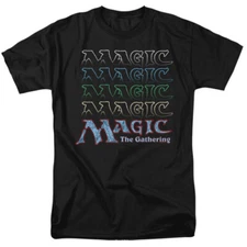 Magic: The Gathering Retro Logo Repeat Adult 18/1 T-Shirt Black