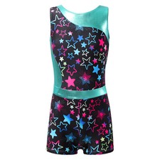 UK Girls Gymnastics Leotards Dance Outfit with Shorts Sets Ballet Tank Unitards