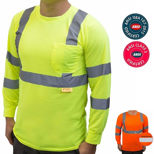Hi Vis Safety Work T Shirt ANSI Class 3 
