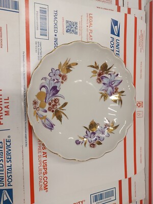 Lomonosov Porcelain Golden Leaves Bowl Made In RUSSIAN