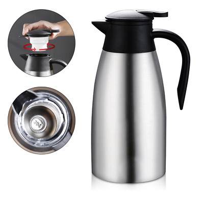 Thermoskanne 2 Liter Edelstahl Isolierkanne Kaffeekanne Thermosflasche Teekanne