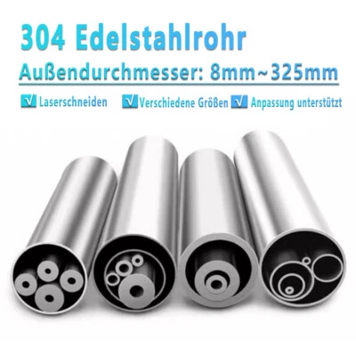 304 Edelstahl Rohr Rundrohr Außendurchmesser 8mm~325mm Edelstahlrohr Länge 300mm - Bild 1 von 4