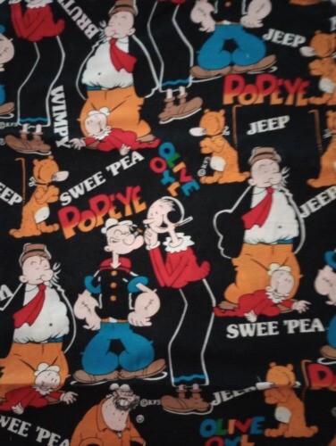 Popeye Olive Oyl Spaß Stoff Schrott Länge Stück 10 x 7 Zoll - Bild 2 von 2
