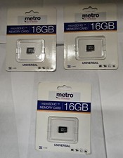 Lot Of 3 Universal 16GB MICRO SDHC Memory Card-Class 10 Android Samsung Metro