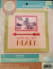 Embroidery Kit ALL MY HEART Cathy Heck Studio DIMENSIONS Stamped Add Photo New