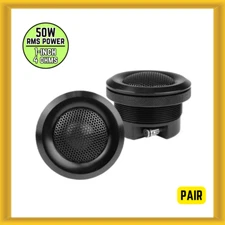 Audiopipe ATX-100B 1” 50W RMS Power 4 Ohms Silk Dome Car Audio Tweeters (PAIR)