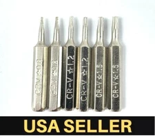 6 PCS Pentalobe Screwdriver Bits Set P2 P5 P6 5-Point 5-Star 0.8 mm 1.2 1.5 Torx