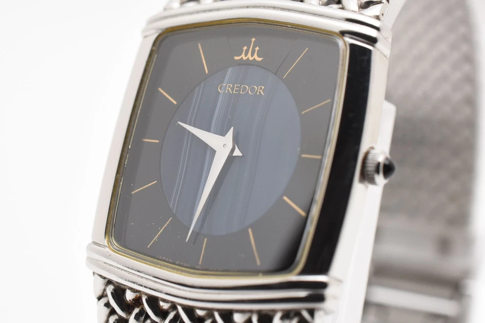 [Exc+5] Reloj Seiko Credor 6730-5341 azul vintage para mujer QZ de JAPÓN Foto 3 de 4