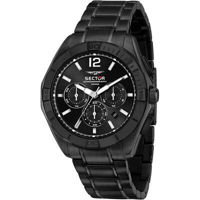 Herrenuhr SECTOR 790 R3273636002 Chrono Edelstahl Schwarz Sub 100mt