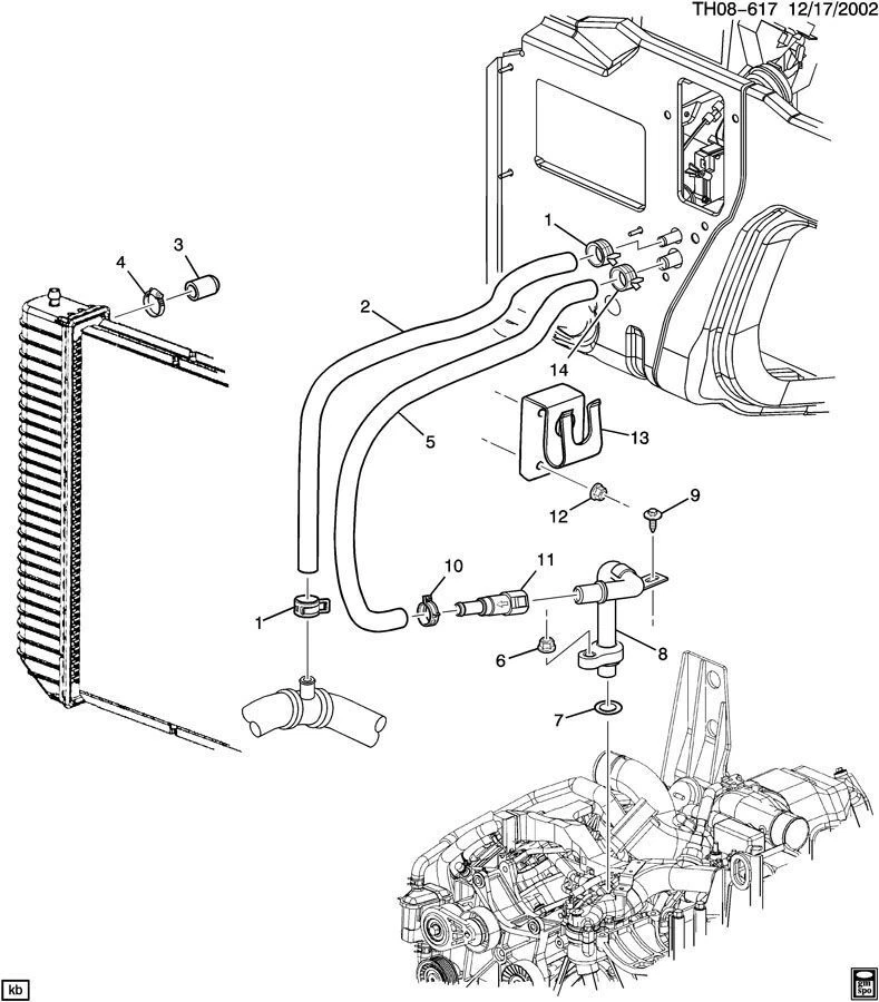 2003-2009 Topkick/Kodiak C4500 Heater Hose Outlet Black Rubber 10380979 15058977 - Image 4 of 4