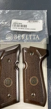 BERETTA FULL SIZE WALNUT WOOD PISTOL GRIPS FITS STANDARD 92 96 M9 MODEL HANDGUNS