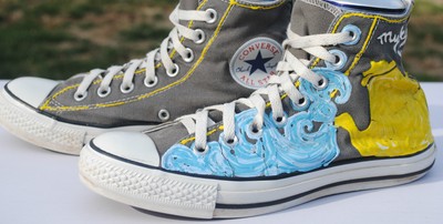 painted high top converse