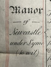 1854 Indenture Court Baron Admission of Stanier to Manor of Newcastle Under Lyme