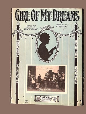 Girl Of My Dreams Sheet Music Tom Timothy Ukulele By Kalua Art By Perrer 1927