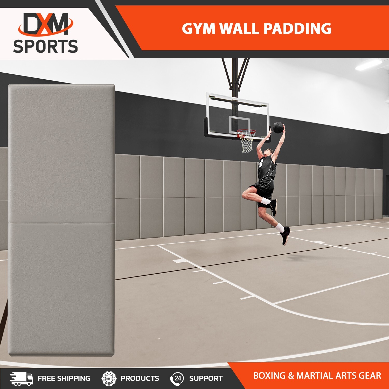 DXM SPORTS 4" Gym Wall Pads Safety Wall Padding for Basketball, Home Gyms,Garage