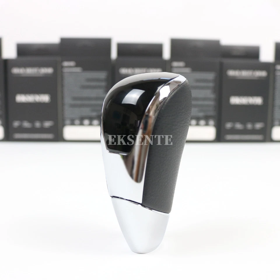 Pomo de cambio de marchas de cuero negro para Nissan X-TRAIL QASHQAI TERRA MURANO NAVARA Foto 3 de 4