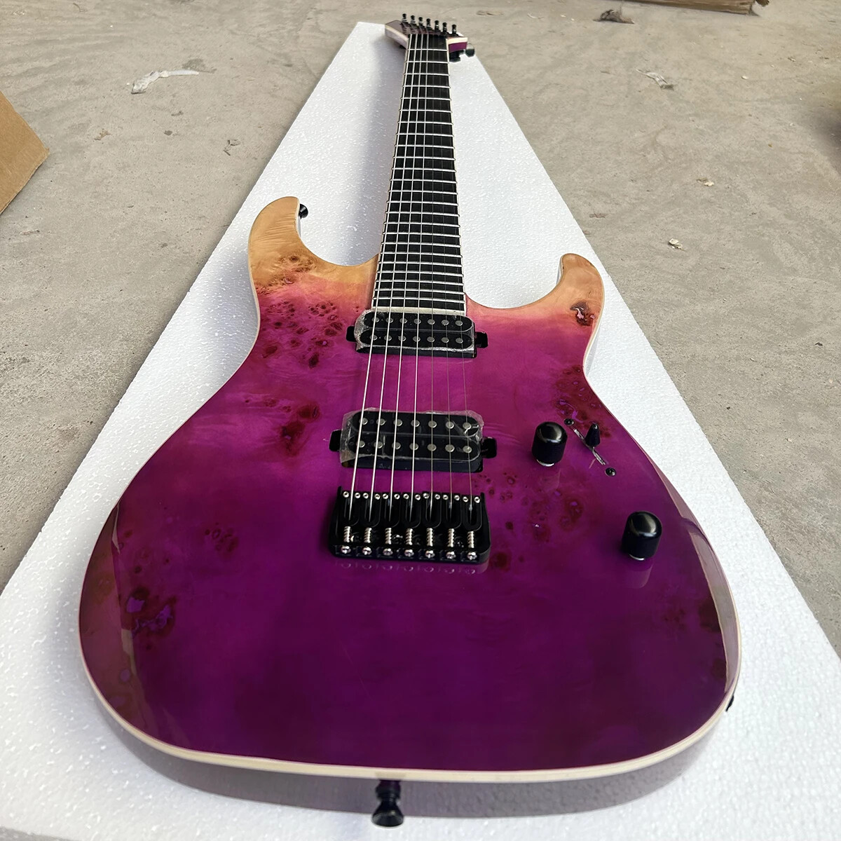 7 Strings Electric Guitar Neck Through Body Ebony Fretboard