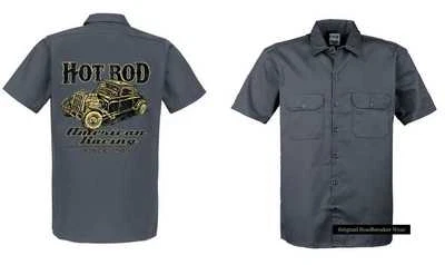 T-Shirt Worker Sonar Gris Modèle Oldschool Hot Rod V8 US Car & Style ’50 - Photo 1/2