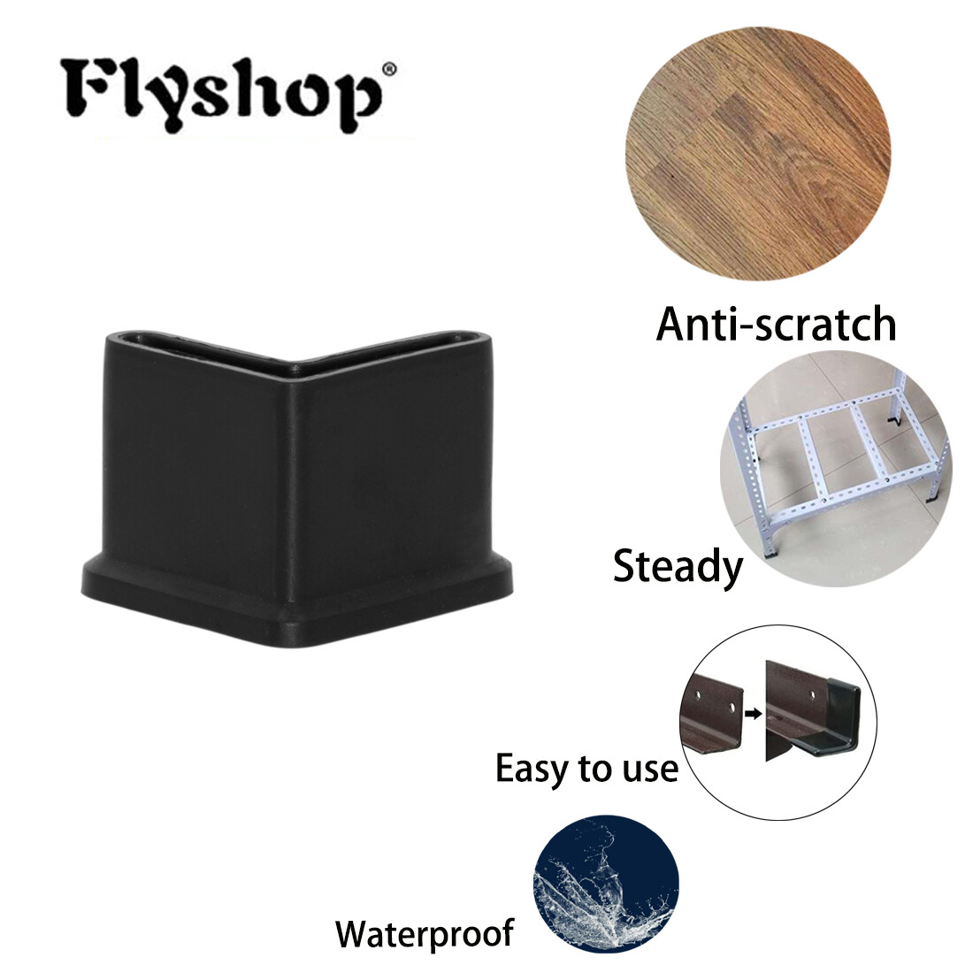 10PCS Rubber Angle Iron Cap Shelving Feet Protectors Bed Frame