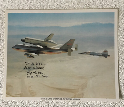 Fitz Fulton NASA TEST PILOT Signed US Govt Print 1979 Space Shuttle 8X10'' 747