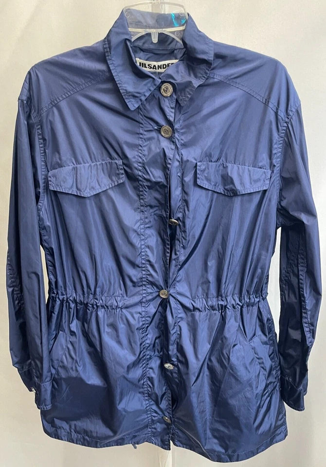 Women's Jil Sander Blue Polyamide Windbreaker Size 40 - Изображение 4 из 4