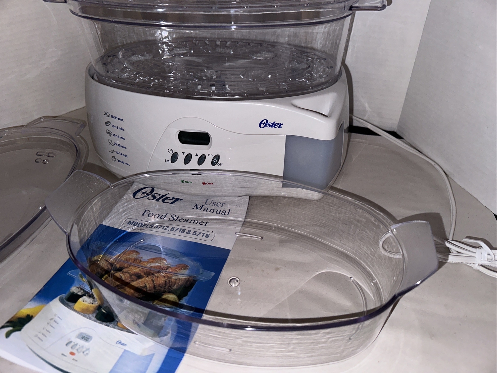 Oster Food Steamer Rice Cooker Vegetable Fish Model 5712 6.1 Qt 900W Tested EUC eBay