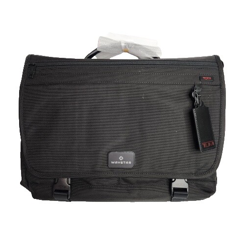 Tumi Alpha 96108DH Brown Leather Canvas Messenger Bag Briefcase