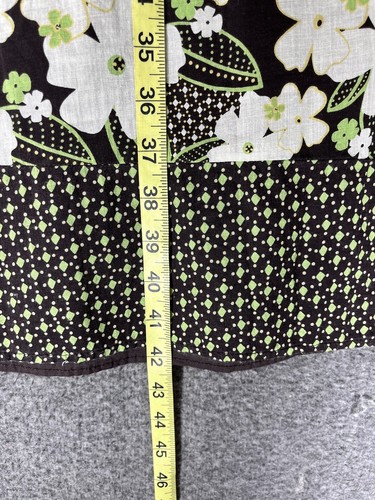 Y2K B Darlin Halter Sundress Cotton A-Line Lined Green Brown Floral Size 9/10 - Picture 4 of 9