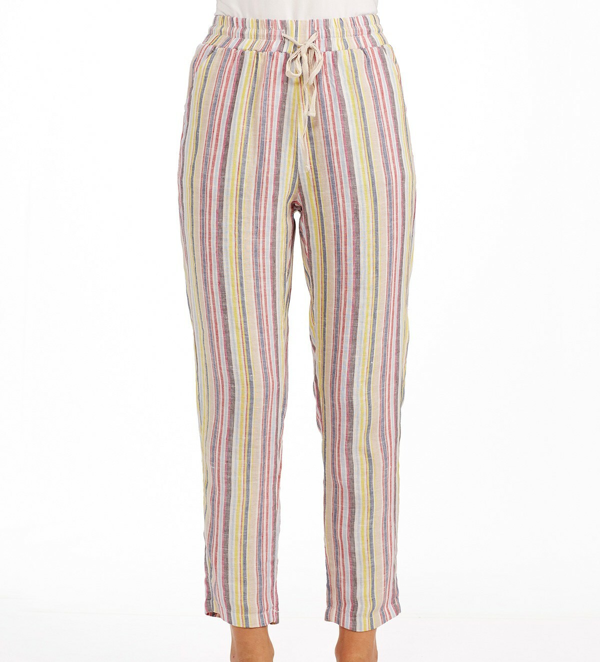 ELAN Multicolor Linen Beach Pants with Elastic Waist NWT Size S $59