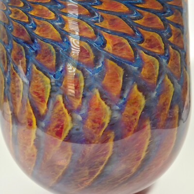 Philip Jacobs Earth & Fire Studio Hand Blown Glass Vase 2004 Scaled Design