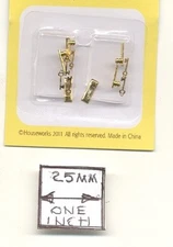 Half Scale - Door Knob Brass Key Plate 1:24 Dollhouse H1114 6pcs Houseworks