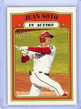 2021 Topps Heritage Juan Soto Washington Nationals In Action Card #36