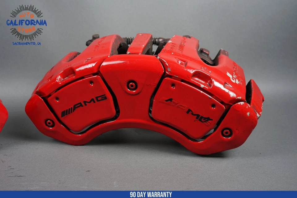 08-14 Mercedes W221 S63 CL63 AMG Front Left & Right Brake Calipers Set of 2 OEM - Image 2 of 4