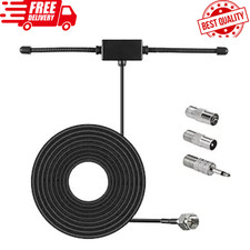 Indoor FM Radio Antenna With 4 Adapters 75 Ohm for Home Stereo Receivers