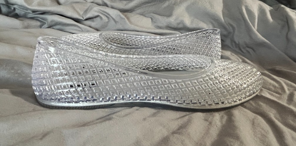 Mia~Clear~Flat~Jellies~Woven Mesh~Size 9 image 3