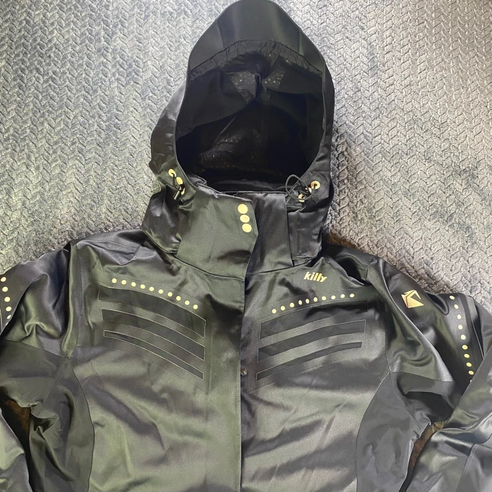 Killy Black Ski Jacket Hooded Womens Waterproof Insulated Ski Coat Size 8 - Image 2 of 4