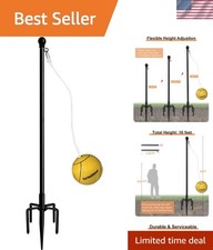 Tetherball Set with Ball  Rope for Outdoor Backyard, Adjustable Tether Ball ...