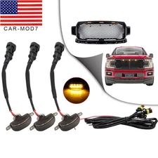 3X Raptor Style Amber LED Front Grille Running Lights For Ford F150 F250 F350