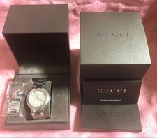 Gucci Quartz Mens Stainless Steel Watch Silver Dial Wristwatch Classic
