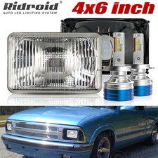4x6 Inch Semi Sealed Stock Glass H4 Led Headlight Headlamp Light Bulb White Pair 4x6 Inch Semi Sealed Stock Glass H4 Led Headlight Headlamp Light Bulb White Pair