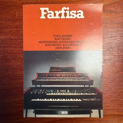 VINTAGE FARFISA SYNTHS, KEYS, ORGANS, ACCORDIONS, AND AMPS INFORMATION BROCHURE