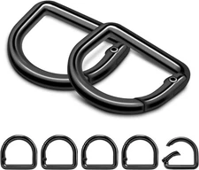 10Pcs 3/4" Small D Ring Carabiner Clips, Metal Tiny Small, 10pcs 3/4 GunBlack 