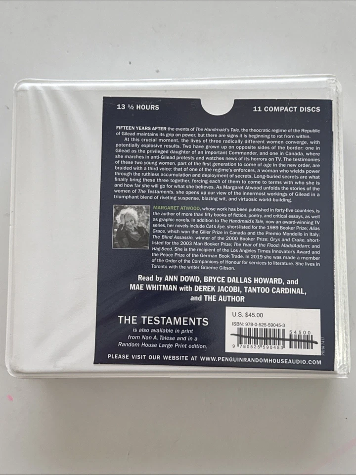 Margaret Atwood - The Testaments - CD Audiobook - Ex Library - Image 3 of 4