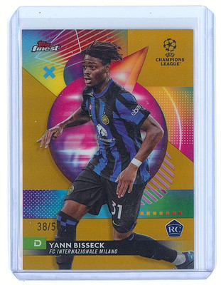 2023-24 Topps finest Yann Bisseck UCC GOLD REFRACTOR RC /50 Inter Milan