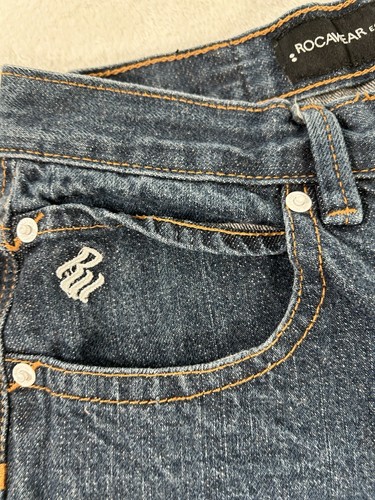 Vintage Rocawear Short Boys 18 Youth Blue Denim Y2K Baggy Hip Hop 90s 28x15 - Picture 4 of 8