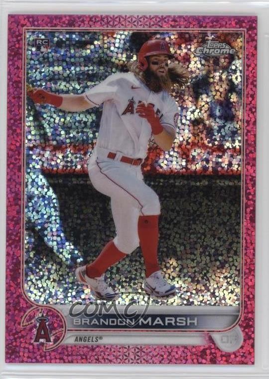 2022 Topps Chrome Magenta Speckle Refractor 333/350 Brandon Marsh #133 nd3